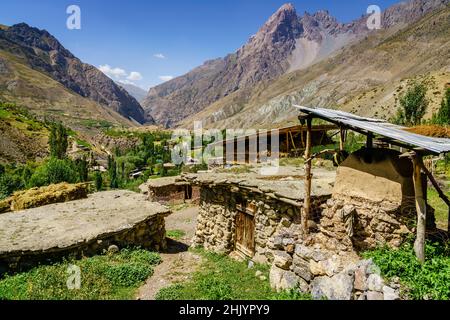 Margib Dorf im Yaghnob Tal in Tadschikistan Stockfoto