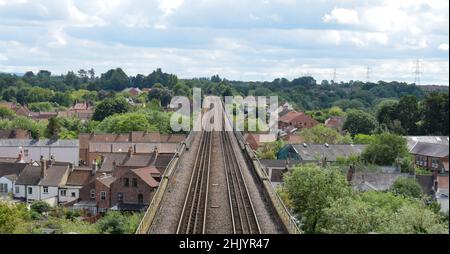 Viadukt und Bahngleise über Yarm Stockfoto