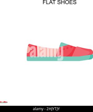 FLACHE SCHUHE einfaches Vektor-Symbol. Illustration Symbol Design-Vorlage für Web mobile UI-Element. Stock Vektor