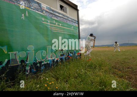 Rom, Italien 04/06/2006: Gallicano di Roma, Cricket-Spiel zwischen Bangla Roma und Latina Team gültig für die Serie B Meisterschaft. © Andrea Sabbadini Stockfoto