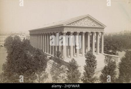 Antike Fotografie von der Madeleine Kirche in Paris, Frankreich, um 1890. QUELLE: ORIGINAL ALBUMIN FOTO Stockfoto