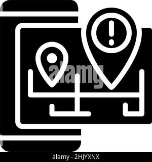 Schwarzes Glyphensymbol für Verkehrsregeln Stock Vektor