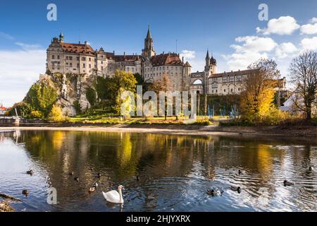 Schloss Sigmaringen, Naturpark Obere Donau, Schwäbische Alb, Baden-Württemberg, Deutschland Stockfoto