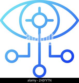 Symbol für Gradienten-Linearvektor für angeschlossene Kontaktlinsen Stock Vektor