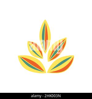 Abstrakte Lotusblume. Magische Sonne ungewöhnliche Schattierungen von Blütenblättern. Symbol für Spiritualität, Yoga und Meditation. Ruhe und Entspannung. Farbenfrohe Vektor-iso Stock Vektor
