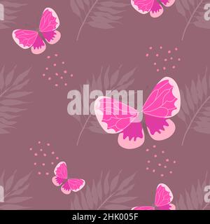 Schönes Muster mit Schmetterlingen Vektor nahtlos Stock Vektor