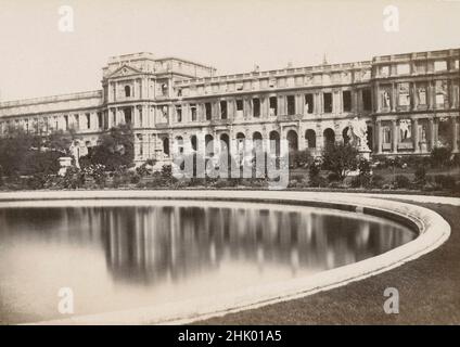 Antike Fotografie von Tuileries Palace in Paris, Frankreich, um 1890. QUELLE: ORIGINAL ALBUMIN FOTO Stockfoto