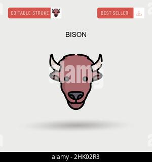 Bison Simple Vektor-Symbol. Stock Vektor