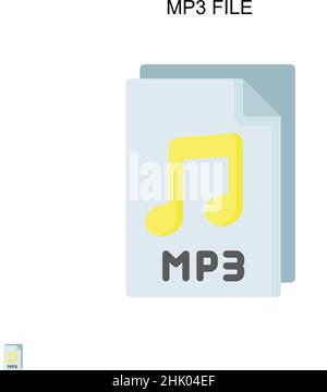 MP3 Datei einfaches Vektorsymbol. Illustration Symbol Design-Vorlage für Web mobile UI-Element. Stock Vektor