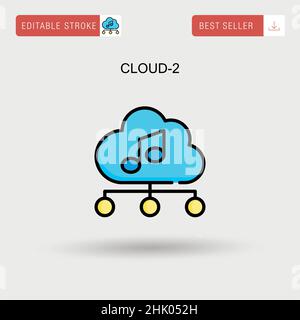 Cloud-2 einfaches Vektorsymbol. Stock Vektor