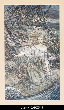 Illustration von Arthur Rackham für die Ausgabe 1920 des Friedrich De La Motte Fouque-Märchens Undine Stockfoto