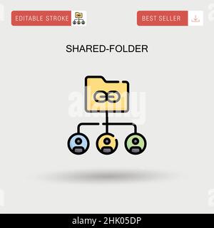 Einfaches Vektorsymbol für freigegebene Ordner. Stock Vektor