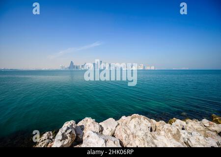 Skyline von Doha vom MIA Park Stockfoto