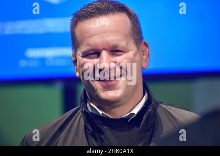 Marseille, Frankreich. 01st. Februar 2022. Christian Califano, ehemaliger französischer Nationalspieler, wurde Botschafter des Rugby in der Südregion.Renaud Muséler, Präsident der Südregion (Provence, Alpes, Cote d'Azur), startet offiziell den Afrika Rugby Cup 2022, der im Juli 2022 stattfinden wird. Die Spiele dieses Turniers finden vom 01. Bis 10. Juli 2022 in Marseille und Aix-en-Provence statt. Der Gewinner wird für die Rugby-Weltmeisterschaft 2023 in Pool A qualifiziert, der aus Frankreich, Neuseeland, Italien und Uruguay besteht. Kredit: SOPA Images Limited/Alamy Live Nachrichten Stockfoto