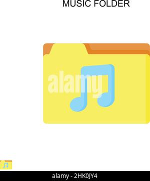 Musikordner einfaches Vektorsymbol. Illustration Symbol Design-Vorlage für Web mobile UI-Element. Stock Vektor