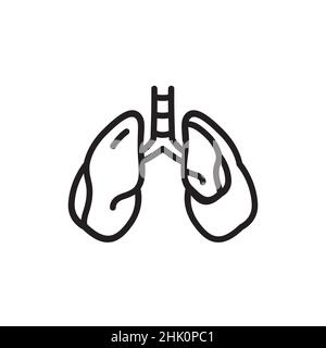 Symbol für die Pneumothorax-Linie. Isoliertes Vektorelement. Stock Vektor