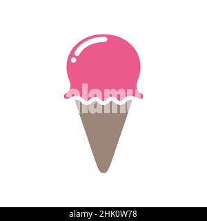 Einfache flache Eis-Konus Erdbeere Logo-Design, Vektor Grafik Symbol Symbol Illustration kreative Idee Stock Vektor