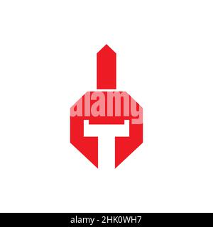 Roter Helm Krieger spartanisch Logo Design, Vektor Grafik Symbol Symbol Illustration kreative Idee Stock Vektor