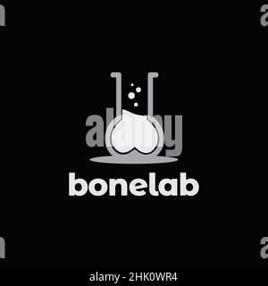 Wissenschaft Knochen Labor Logo Design, Vektor Grafik Symbol Symbol Illustration kreative Idee Stock Vektor