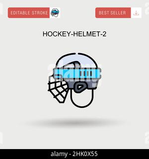Hockey-helmet-2 einfaches Vektor-Symbol. Stock Vektor
