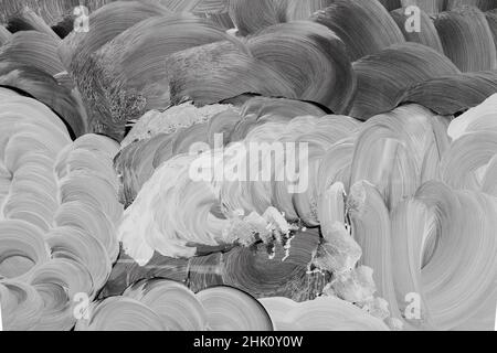 Weiße Malstriche auf einem Schaufenster, abstrakter Hintergrund oder Textur Stockfoto