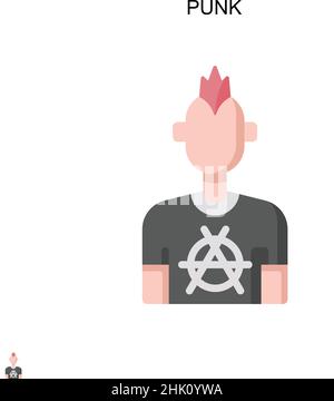 Einfaches Vektor-Symbol für Punk. Illustration Symbol Design-Vorlage für Web mobile UI-Element. Stock Vektor