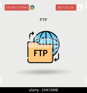 Einfaches FTP-Vektorsymbol. Stock Vektor