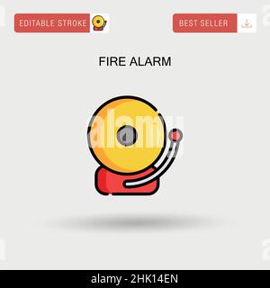 Einfaches Vektorsymbol für Feueralarm. Stock Vektor