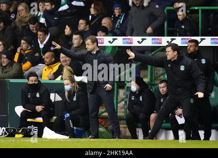 Hibernian-Manager Shaun Maloney beim Cinch Premiership-Spiel in der Easter Road, Edinburgh. Bilddatum: Dienstag, 1. Februar 2022. Stockfoto