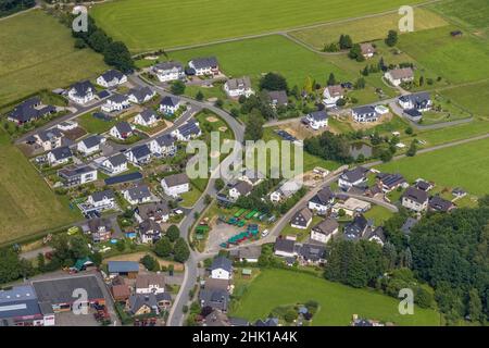 Luftaufnahme, Siedlung zum Stollen in Altenhof, Baustelle Jahnstraße, Wenden, Sauerland, Nordrhein-Westfalen, Deutschland, Bau wo Stockfoto