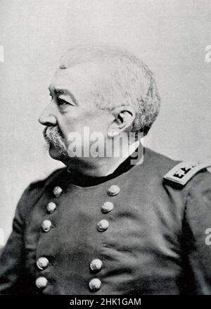Philip Henry Sheridan (1831-1888) war ein äußerst erfolgreicher US-Kavallerieoffizier, dessen treibende militärische Führung im letzten Jahr des US-Bürgerkriegs maßgeblich zum Sieg über die konföderierte Armee beigetragen hat. Er war eine Karriere United States Army Officer und ein Union General im amerikanischen Bürgerkrieg. Stockfoto