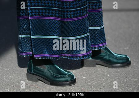 Outfit im Street Style im Detail Stockfoto