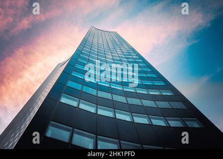 Funkturm MDR Mitteldeutscher Rundfunk in Leipzig am Augustusplatz Stockfoto