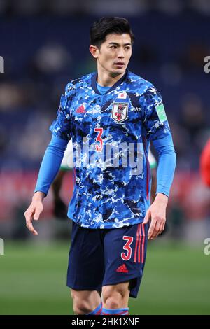 Saitama Stadium 2002, Saitama, Japan. 1st. Februar 2022. Shogo Taniguchi (JPN), 1. FEBRUAR 2022 - Fußball/Fußball: FIFA World Cup Qatar 2022 Asian Qualifier Final Round Gruppe B Spiel zwischen Japan 2-0 Saudi-Arabien im Saitama Stadium 2002, Saitama, Japan. Quelle: Naoki Morita/AFLO SPORT/Alamy Live News Stockfoto