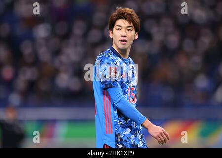 Saitama Stadium 2002, Saitama, Japan. 1st. Februar 2022. Yuya Osako (JPN), 1. FEBRUAR 2022 - Fußball/Fußball: FIFA World Cup Qatar 2022 Asian Qualifier Final Round Gruppe-B-Spiel zwischen Japan 2-0 Saudi-Arabien im Saitama Stadium 2002, Saitama, Japan. Quelle: Naoki Morita/AFLO SPORT/Alamy Live News Stockfoto