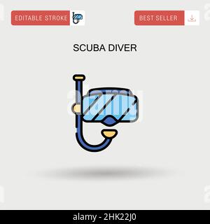 Scuba Diver einfaches Vektor-Symbol. Stock Vektor