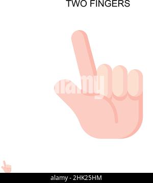 Einfaches Vektorsymbol mit zwei Fingern. Illustration Symbol Design-Vorlage für Web mobile UI-Element. Stock Vektor