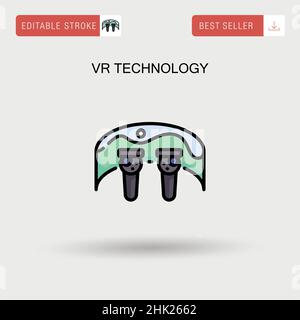 VR-Technologie einfaches Vektor-Symbol. Stock Vektor