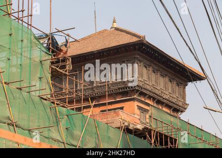 Hanuman dhoka, auch bekannt als Kathmandus Königspalast, befindet sich in Basantapur, Kathmandu und wird während der Licchavi-Zeit gegründet Stockfoto