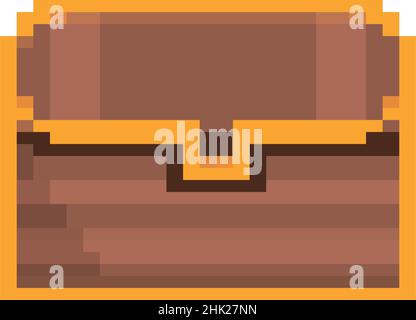 Pixel in der Holzkiste Stock Vektor