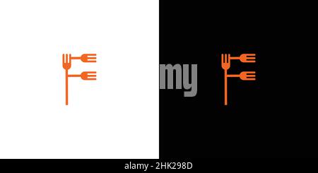 Einzigartiges und modernes Design mit dem Anfangsbuchstaben F Food Logo Stock Vektor