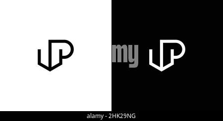 Modernes und professionelles WP Initials Logo Design 1 Stock Vektor