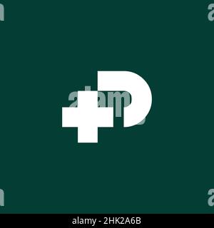 Ein Logo mit den Initialen des Buchstabens P, modern und professionell medizinisch Stock Vektor