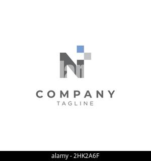 Ein Logo mit den Initialen Buchstabe N modern und edel Stock Vektor