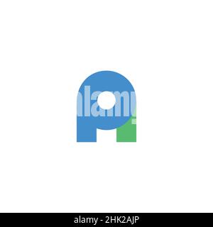 Cooles und modernes Logo mit Initialen im PA-Design Stock Vektor