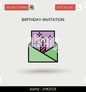 Einfaches Vektor-Symbol für Geburtstagseinladung. Stock Vektor