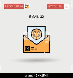 E-Mail-32 einfaches Vektorsymbol. Stock Vektor