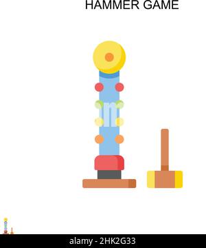 Hammer Spiel einfache Vektor-Symbol. Illustration Symbol Design-Vorlage für Web mobile UI-Element. Stock Vektor