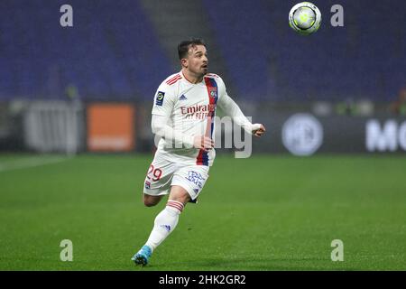 Lyon, Frankreich. 1st. Februar 2022. Xherdan Shaqiri aus Lyon während des Spiels der Uber Eats Ligue 1 im Groupama Stadium in Lyon. Bildnachweis sollte lauten: Jonathan Moscrop/Sportimage Kredit: Sportimage/Alamy Live News Stockfoto