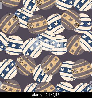 Handgezeichnetes, zufällig nahtloses Muster mit einfachen weißen und grauen Zirkuskugelelementen. Doodle-Druck. Flacher Vektordruck für Textil, Stoff, giftw Stock Vektor